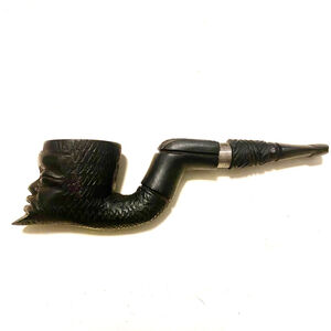 Vintage 1950s Ebony Wood Pipe - African Art from Angola